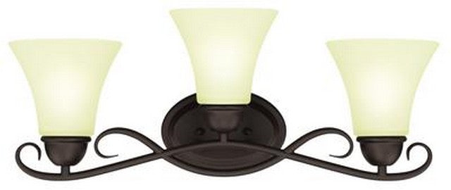 Westinghouse Three-Light Indoor Wall Fixture, Oil-Rubbed Bronze Finish, Frosted Glass, Model 6306900