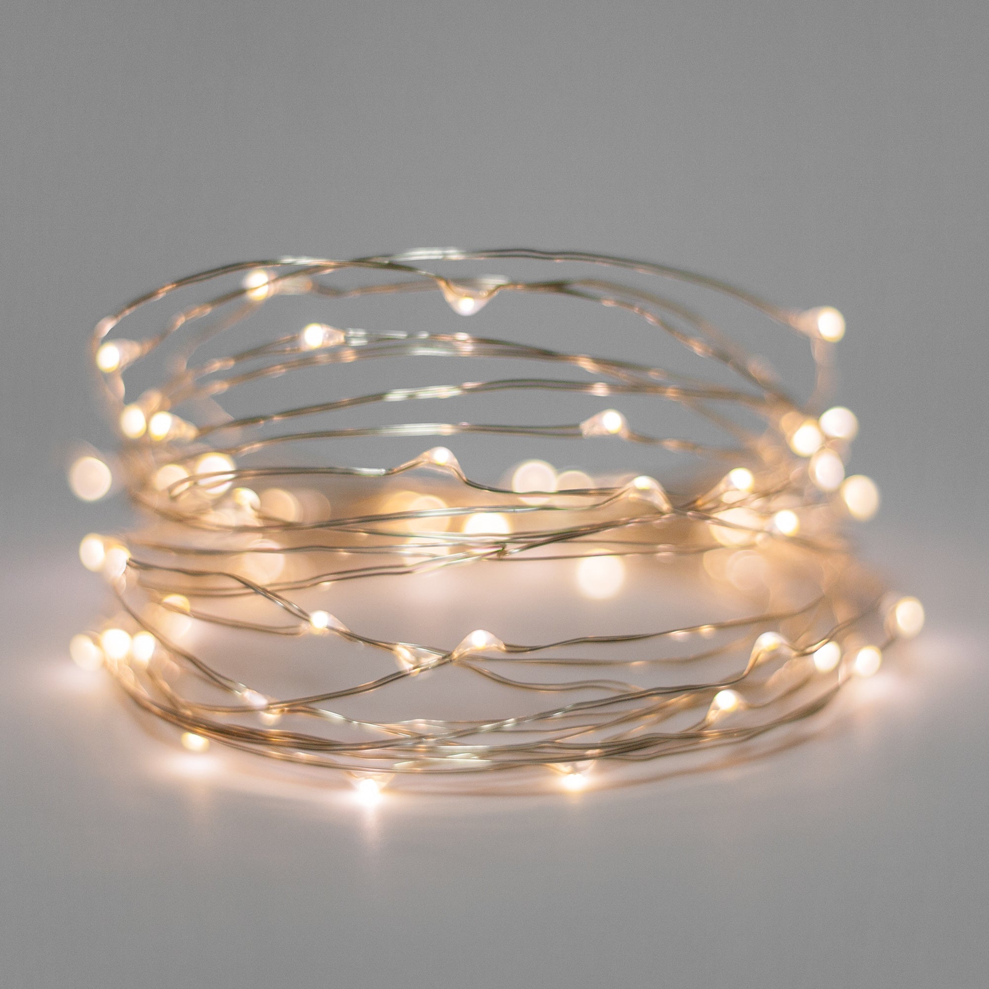 20 LED Silver Copper Fairy Lights - Battery Operated
