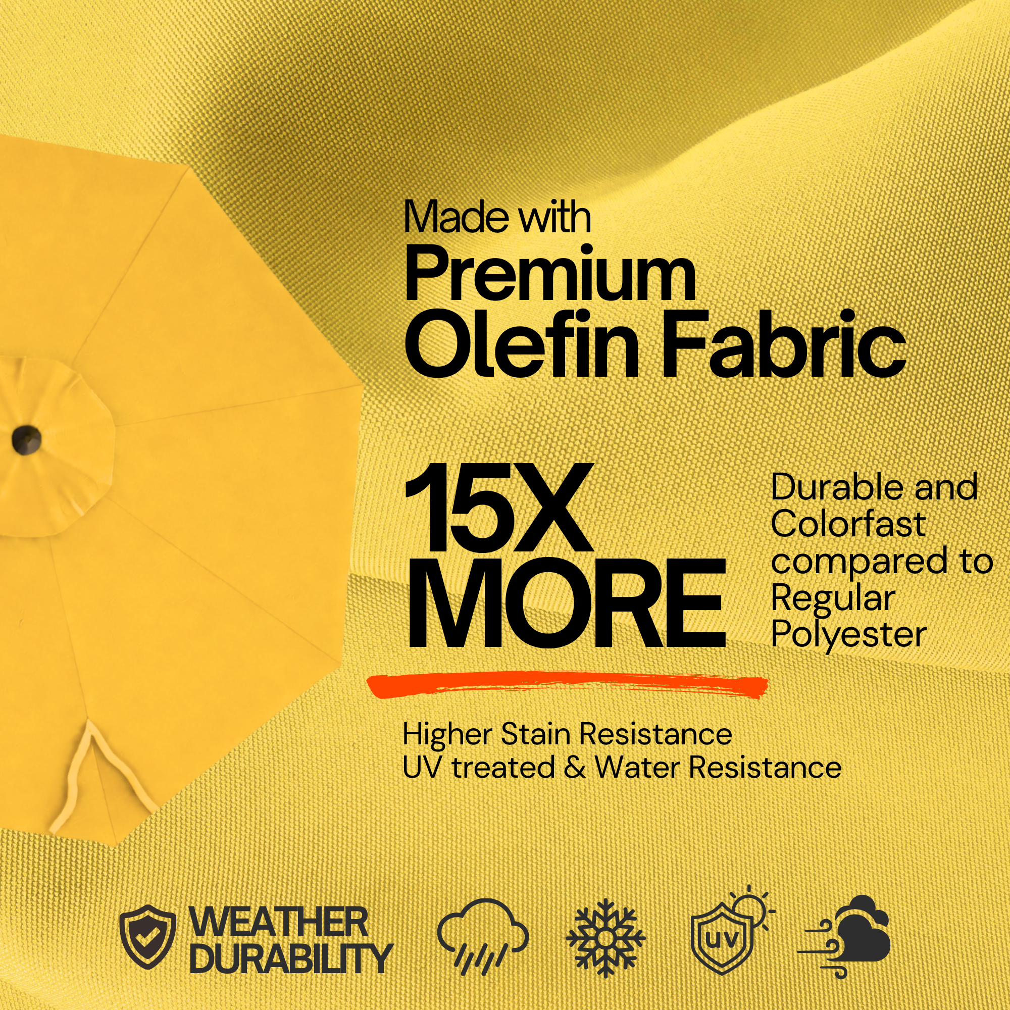 9ft Market Patio Umbrella 6 Rib Replacement Canopy Yellow Olefin