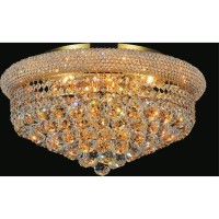 13 Light Flush Mount With Gold Finish