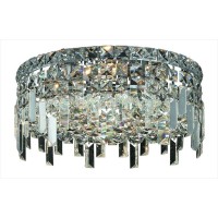 Elegant Lighting 2031F14C-Rc 14 Dia X 55 H In Maxim Collection Flush Mount - Royal Cut- Chrome Finish