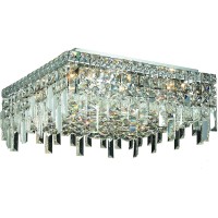 Elegant Lighting 2033F16C-Rc 16 L X 16 W X 55 H In Maxim Collection Flush Mount - Royal Cut- Chrome Finish