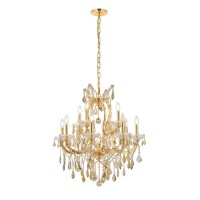 Elegant Lighting 2800D27G-Gt-Rc 27 Dia X 26 H In Maria Theresa Collection Hanging Fixture - Royal Cut- Gold Finish