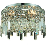 Elegant Lighting 2031F12C-Rc 12 Dia X 55 H In Maxim Collection Flush Mount - Royal Cut- Chrome Finish