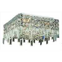 Elegant Lighting 2033F12C-Rc 12 L X 12 W X 55 H In Maxim Collection Flush Mount - Royal Cut- Chrome Finish