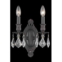 Elegant Lighting 9202W9Db-Rc 9 Dia X 105 H In Rosalia Collection Wall Sconce - Dark Bronze Finish- Royal Cut