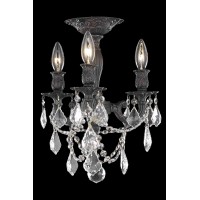 Elegant Lighting 9203F13Db-Rc 13 Dia X 14 H In Rosalia Collection Flush Mount - Dark Bronze Finish Royal Cut