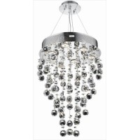 Elegant Lighting 2006D16C-Rc 16 D X 24 In Galaxy Collection Hanging Fixture - Royal Cut- Chrome