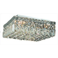 Elegant Lighting 2032F14C-Rc 14 L X 14 W X 55 H In Maxim Collection Flush Mount - Royal Cut- Chrome Finish