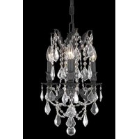 Elegant Lighting 9203D13Db-Rc 13 Dia X 18 H In Rosalia Collection Hanging Fixture - Dark Bronze Finish- Royal Cut