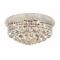 Elegant Lighting 1800F16C-Rc 16 D X 8 In Primo Collection Flush Mount - Royal Cut- Chrome