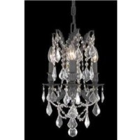 Elegant Lighting 9203D13Db-Gt-Rc 13 Dia X 18 H In Rosalia Collection Hanging Fixture - Dark Bronze Finish- Royal Cut