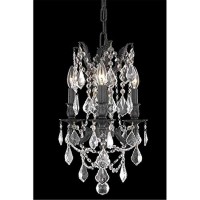 Elegant Lighting 9203D13Db-Gt-Rc 13 Dia X 18 H In Rosalia Collection Hanging Fixture - Dark Bronze Finish- Royal Cut