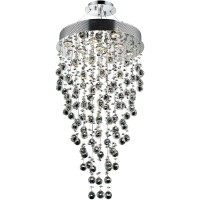 Elegant Lighting 2006D20C-Rc 20 D X 36 In Galaxy Collection Hanging Fixture - Royal Cut- Chrome