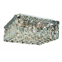 Elegant Lighting 2032F12C-Rc 12 L X 12 W X 55 H In Maxim Collection Flush Mount - Royal Cut- Chrome Finish