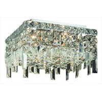 Elegant Lighting 2033F14C-Rc 14 L X 14 W X 55 H In Maxim Collection Flush Mount - Royal Cut- Chrome Finish