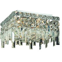 Elegant Lighting 2033F14C-Rc 14 L X 14 W X 55 H In Maxim Collection Flush Mount - Royal Cut- Chrome Finish