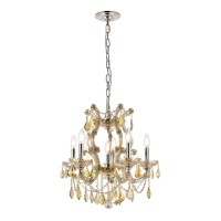 Elegant Lighting 2800D20Gt-Gt-Rc 20 Dia X 25 H In Maria Theresa Collection Hanging Fixture - Royal Cut- Golden Teak Finish