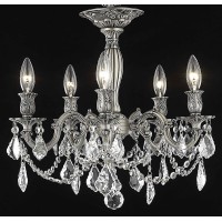 Elegant Lighting 9205F18Pw-Rc 18 Dia X 17 H In Rosalia Collection Flush Mount - Pewter Finish Royal Cut