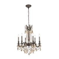 Elegant Lighting 9206D23Pw-Gt-Rc 23 Dia X 26 H In Rosalia Collection Hanging Fixture - Pewter Finish- Royal Cut