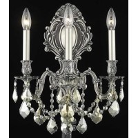 Elegant Lighting 9603W14Pw-Gt-Rc 14 W X 18 H In Monarch Wall Sconce- Royal Cut - Pewter