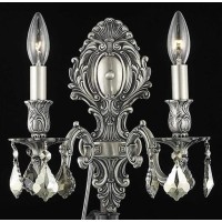 Elegant Lighting 9602W10Pw-Gt-Rc 10 W X 115 H In Monarch Wall Sconce- Royal Cut - Pewter