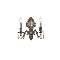 Elegant Lighting 9602W10Pw-Gt-Rc 10 W X 115 H In Monarch Wall Sconce- Royal Cut - Pewter