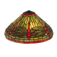 Meyda Tiffany 10506 8 X 16 In Tiffany Dragonfly Shade Orange & Red