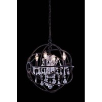 Elegant Lighting 1130D17Db-Rc 17 Dia X 195 H In Geneva Pendent Lamp - Dark Bronze Royal Cut Crystals