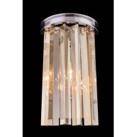 Elegant Lighting 1208W8Pn-Gt-Rc 8 W X 14 H In Sydney Wall Lamp - Polished Nickel- Royal Cut Golden Teak Crystals