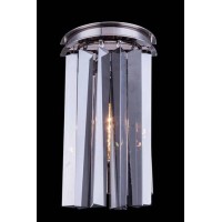 Elegant Lighting 1208W8Pn-Ss-Rc 8 W X 14 H In Sydney Wall Lamp - Polished Nickel- Royal Cut Silver Shade Crystals