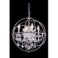 Elegant Lighting 1130D17Pn-Rc 17 Dia X 195 H In Geneva Pendent Lamp - Polished Nickel- Royal Cut Crystals