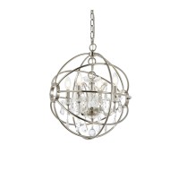 Elegant Lighting 1130D17Pn-Rc 17 Dia X 195 H In Geneva Pendent Lamp - Polished Nickel- Royal Cut Crystals