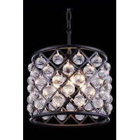 Elegant Lighting 1204D14Mb-Rc 14 Dia X 13 H In Madison Pendent Lamp - Mocha Brown- Royal Cut Crystals