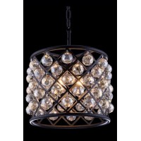 Elegant Lighting 1206D14Mb-Gt-Rc 14 Dia X 13 H In Madison Pendent Lamp - Mocha Brown- Royal Cut Golden Teak Crystals