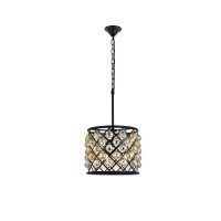 Elegant Lighting 1206D14Mb-Gt-Rc 14 Dia X 13 H In Madison Pendent Lamp - Mocha Brown- Royal Cut Golden Teak Crystals