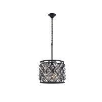 Elegant Lighting 1206D14Mb-Ss-Rc 14 Dia X 13 H In Madison Pendent Lamp - Mocha Brown- Royal Cut Silver Shade Crystals