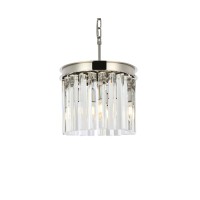 Elegant Lighting 1208D12Pn-Rc 12 Dia X 13 H In Sydney Pendent Lamp - Polished Nickel- Royal Cut Crystals