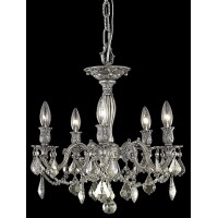 Elegant Lighting 9205F18Pw-Gt-Rc 18 Dia X 17 H In Rosalia Collection Flush Mount - Pewter Finish Royal Cut