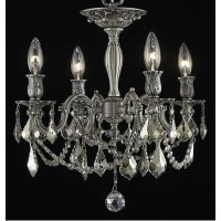 Elegant Lighting 9204F17Pw-Gt-Rc 17 Dia X 19 H In Rosalia Collection Flush Mount - Pewter Finish- Royal Cut