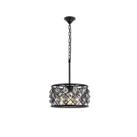 Elegant Lighting 1214D16Mb-Ss-Rc 16 Dia X 9 H In Madison Pendant Lamp - Mocha Brown- Royal Cut Silver Shade Grey