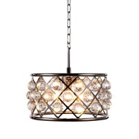 Elegant Lighting 1214D16Pn-Rc 16 Dia X 9 H In Madison Pendant Lamp - Polished Nickel- Royal Cut Crystal Clear