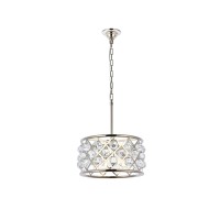 Elegant Lighting 1214D16Pn-Rc 16 Dia X 9 H In Madison Pendant Lamp - Polished Nickel- Royal Cut Crystal Clear