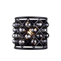 Elegant Lighting 1214W11Mb-Ss-Rc 115 W X 105 H In Madison Wall Sconce - Mocha Brown- Royal Cut Silver Shade Grey