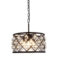 Elegant Lighting 1213D16Mb-Rc 16 Dia X 9 H In Madison Pendant Lamp - Mocha Brown- Royal Cut Crystal Clear