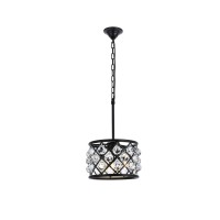 Elegant Lighting 1214D12Mb-Rc 12 Dia X 9 H In Madison Pendant Lamp - Mocha Brown- Royal Cut Crystal Clear