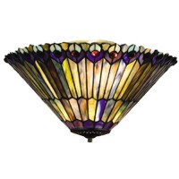 Meyda Tiffany 13251 65-10 X 17 In Tiffany Jeweled Peacock Fan Light Fixture - Green Blue & Purple