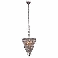 Elegant Furniture & Lighting 1219D13As-Rc Nordic Royal Cut Clear Antique Silver Pendant Lamp- 16 X 13 In