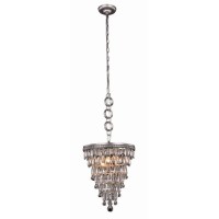 Elegant Furniture & Lighting 1219D13As-Rc Nordic Royal Cut Clear Antique Silver Pendant Lamp- 16 X 13 In