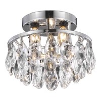 Living District Ld9805F10C-872 10 In Clara 3 Lights Flush Mount Ceiling Light Chrome